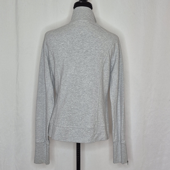 Athleta Womens Gray Asymmetric Full-Zip Snap Collar Jacket w/ Zip Vents - Size M - Picture 4 of 13